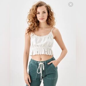 NWT - AE embroidered babydoll cami - L